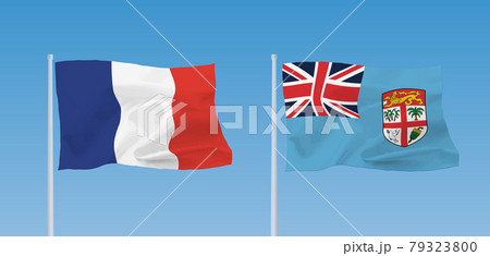 フランスとフィジー共和国の国旗 79323800