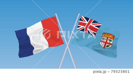 フランスとフィジー共和国の国旗 79323801