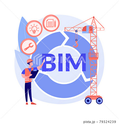 Building information modeling abstract concept vector illustration. 79324239