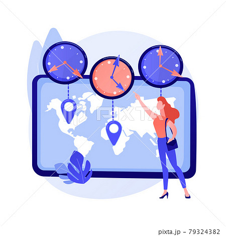 Time zones abstract concept vector illustration. 79324382