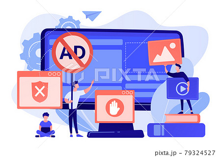 Ad Blocking Software Concept Vector Illustration のイラスト素材