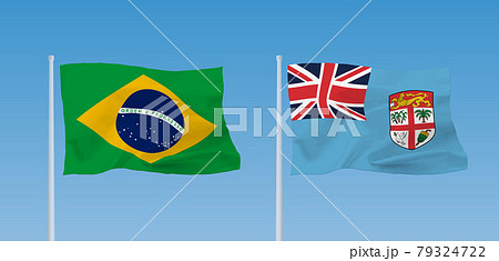 ブラジルとフィジー共和国の国旗 ブラジルとフィジー共和国の国旗 79324722
