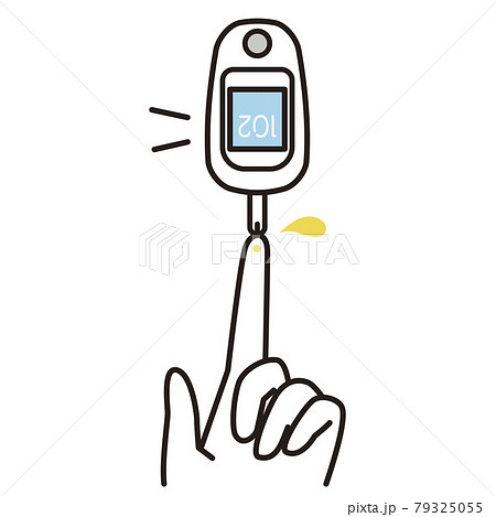 シンプル　イラスト　血糖値を測る指のアイコン 79325055
