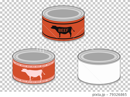 Canned white and beef pattern package illustration 79326865