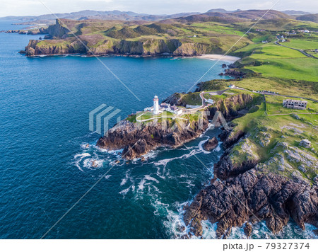 Aerial View of Fanad Head Lighthouse County Donegal Lough Swilly and Mulroy Bay 79327374