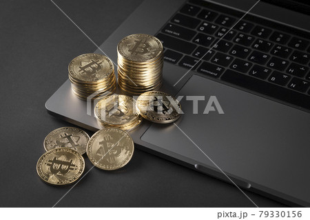 bitcoin on laptop computer bitcoin on laptop computer 79330156