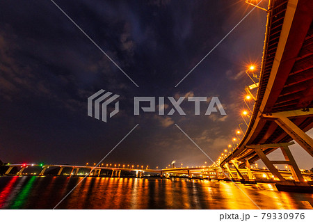 夜景 海田大橋、仁保ジャンクション 夜景 海田大橋、仁保ジャンクション 79330976