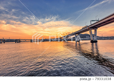 夕景 海田大橋、仁保ジャンクション 夕景 海田大橋、仁保ジャンクション 79331038