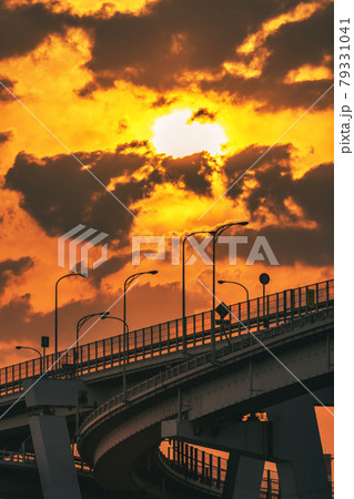 夕景 海田大橋、仁保ジャンクション 夕景 海田大橋、仁保ジャンクション 79331041