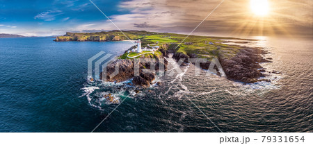 Aerial View of Fanad Head Lighthouse County Donegal Lough Swilly and Mulroy Bay 79331654