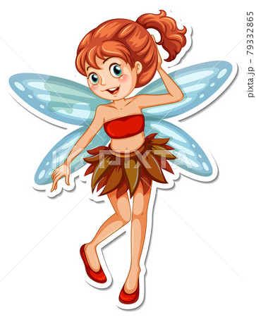 Beautiful fairy cartoon character sticker 79332865