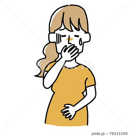 つわりで吐き気がする妊婦 つわりで吐き気がする妊婦 79333266