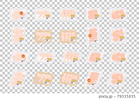 Packed meat chicken set in the meat corner of the supermarket 79335835
