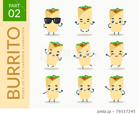 Mascot images of the Burrito. Second set. Vector Illustration 79337245
