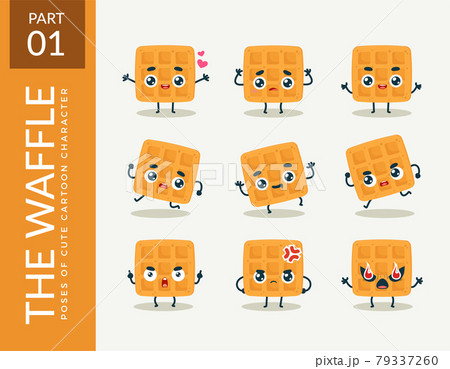 Mascot images of the Waffle. First set. Vector Illustration Mascot images of the Waffle. First set. Vector Illustration 79337260