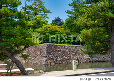 松江城と堀川遊覧船 大手前広場乗船場　6月 79337620