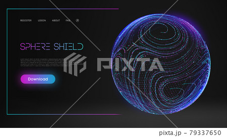 Sphere shield protect in abstract style. Virus protection bubble. Sphere lines technology background. Magic orb vector illustration. 79337650