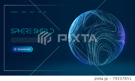 Sphere shield protect in abstract style. Virus protection bubble. Sphere lines technology background. Magic orb vector illustration. Sphere shield protect in abstract style. Virus protection bubble. Sphere lines technology background. Magic orb vector illustration. 79337651