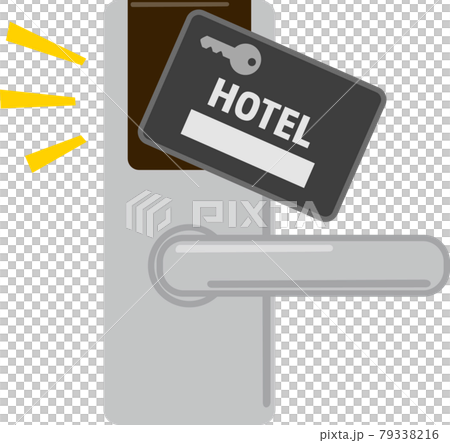 カードリーダーにかざされるホテルのカードキー カードリーダーにかざされるホテルのカードキー 79338216