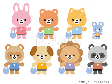 可愛いアニマルミックスのイラスト素材