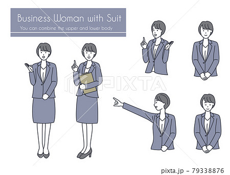 Business woman suit simple variation 79338876