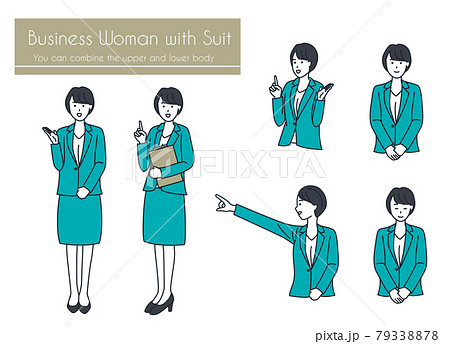 Business woman suit simple variation 79338878