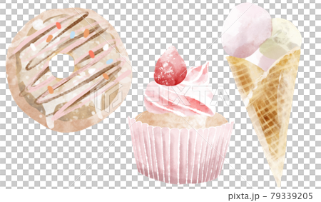 糖果套裝（甜甜圈、冰淇淋和紙杯蛋糕） 79339205