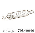 版画風の木製めん棒 79340049