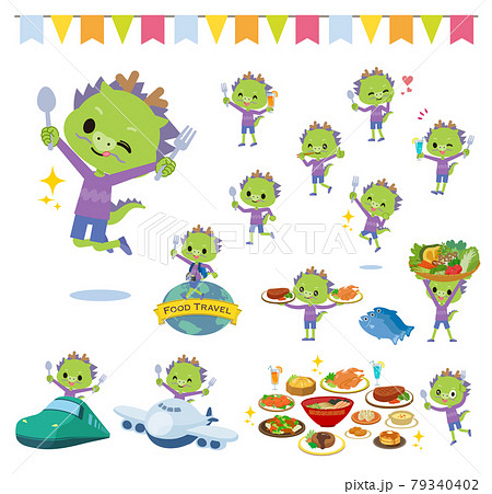 食のイベントに関する龍の男の子のセット 79340402