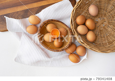 Fresh raw egg yolk. Cooking food ingredient isolated on white background. 79341408