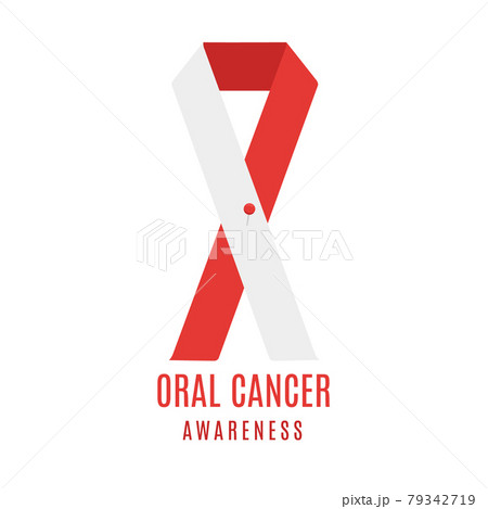 Oral mouth cancer awareness ribbon with a pin 79342719