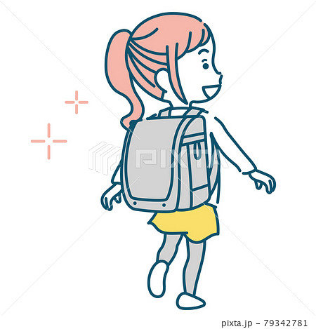 新品のランドセルを背負う小学生の女の子イラスト素材のイラスト素材 新品のランドセルを背負う小学生の女の子イラスト素材のイラスト素材
