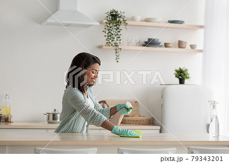 Housekeeping, routine domestic chores alone, keeping home tidy Housekeeping, routine domestic chores alone, keeping home tidy 79343201