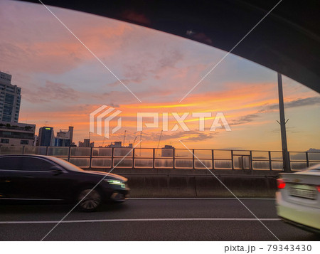 夕焼け 韓国 ソウル 79343430