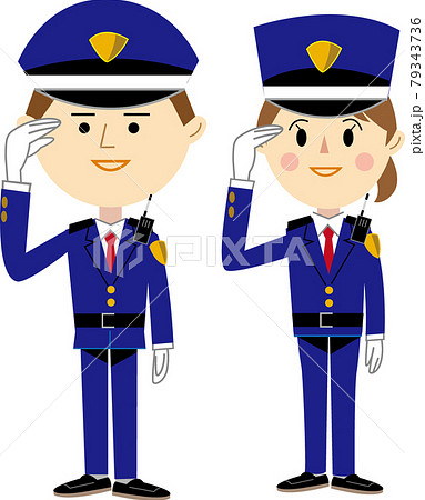 男女の警備員のイラスト素材 男女の警備員のイラスト素材