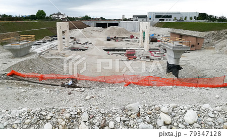 Highway construction site view. Civil engineering 79347128