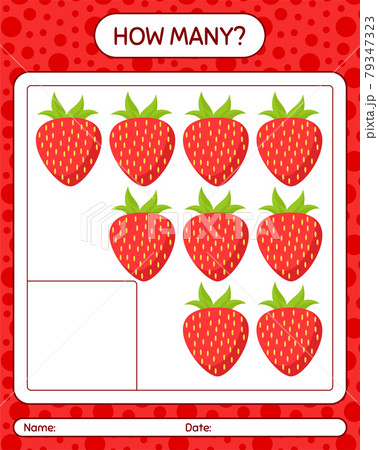 How Many Counting Game With Strawberry のイラスト素材