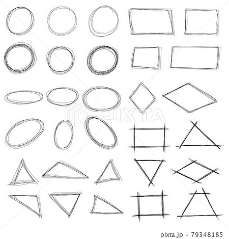 Highlight scribble frame of different shapes - ink pen scrawl borders. Highlight scribble frame of different shapes - ink pen scrawl borders. 79348185