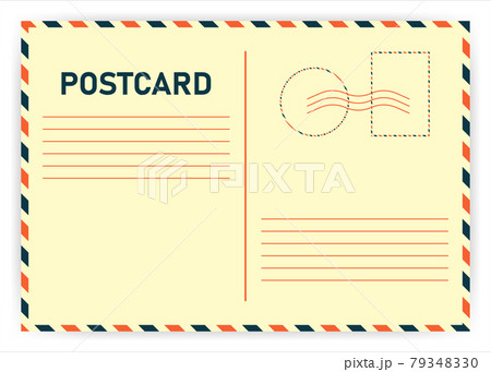 Realistic retro postcard on white background. Vector illustration. Realistic retro postcard on white background. Vector illustration. 79348330
