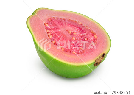 Guava fruit isolated on white background with clipping path and full depth of field Guava fruit isolated on white background with clipping path and full depth of field 79348551