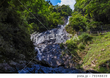 静岡県/ 枯れている方が美しい！？柱状節理の上を落水する「旭滝」　 79348839