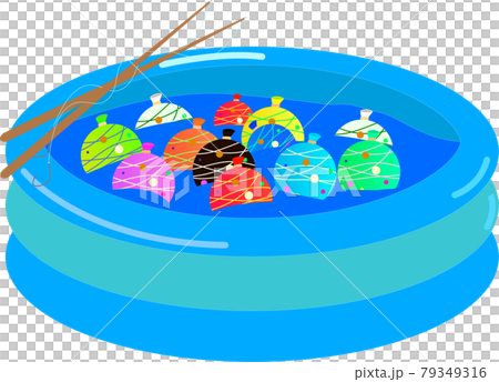 夏祭り水ヨーヨー釣りのイラスト素材