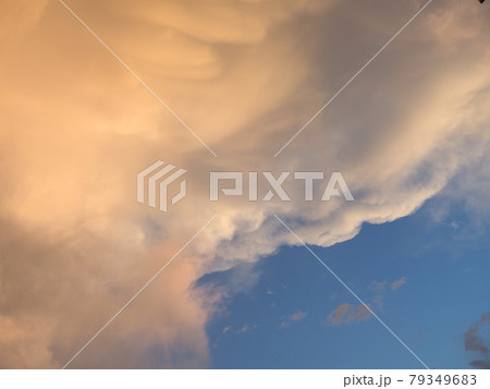 blue sky with red clouds background blue sky with red clouds background 79349683