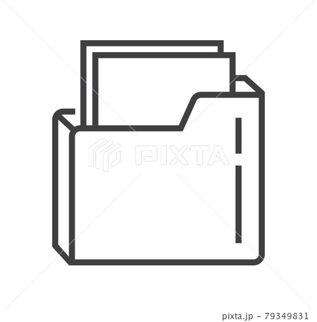 Booklet page icon vector in thin line style. Outline symbol for reference, paper, documents. 79349831