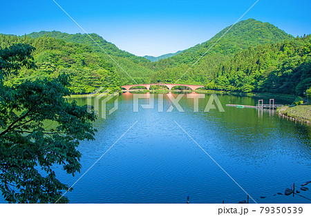 碓氷湖　坂本ダム　夢のせ橋　初夏の周辺景色　　　　　　 79350539