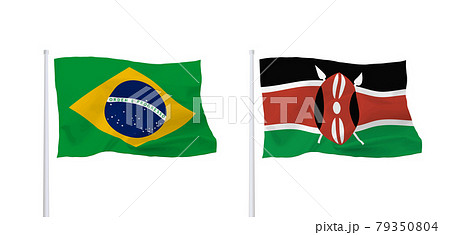 ブラジルとケニア共和国の国旗