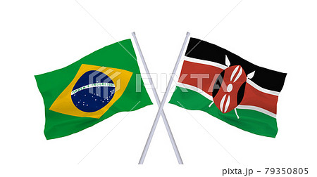 ブラジルとケニア共和国の国旗 79350805
