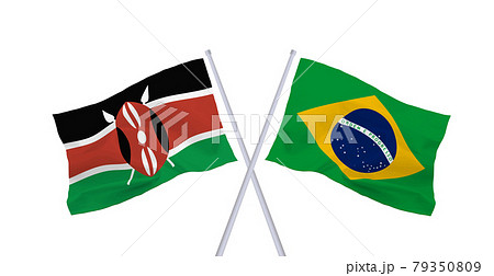 ブラジルとケニア共和国の国旗