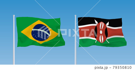 ブラジルとケニア共和国の国旗 79350810