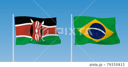 ブラジルとケニア共和国の国旗 ブラジルとケニア共和国の国旗 79350815